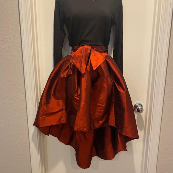 EUC Blue S Blood Red High Low Waist Skirt - Picture 5 of 7